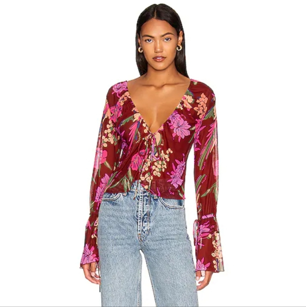 Free People Paradise Floral Top NWT